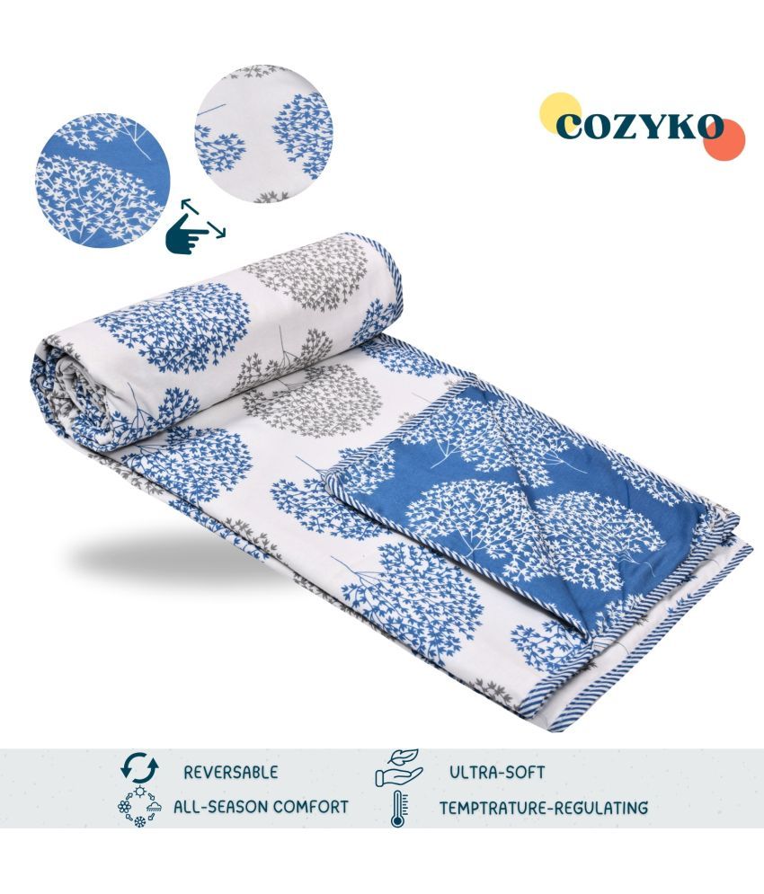     			COZYKO Cotton Printed Double Bed Dohar - Blue ( )