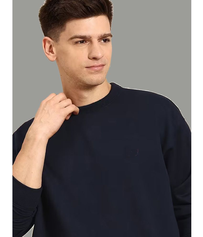     			DENNIN Fleece Round Neck Men's Sweatshirt - Navy Blue ( Pack of 1 )