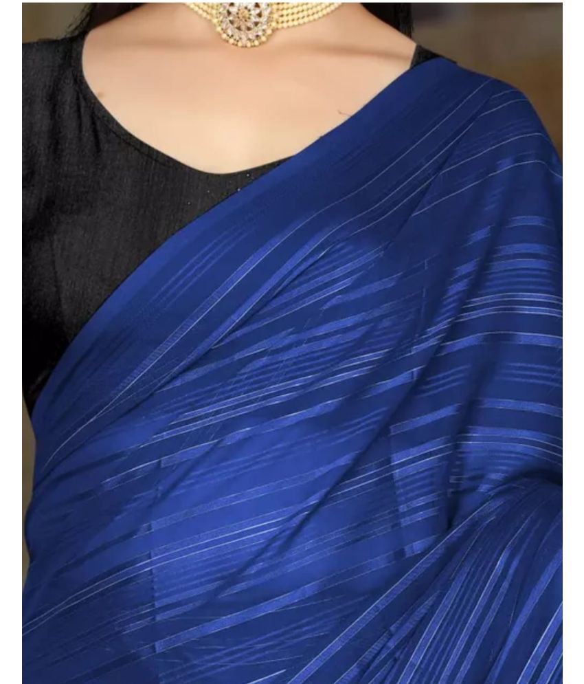     			Gullak Pack of 1 Art Silk Dyed Saree With Blouse Piece ( Blue )