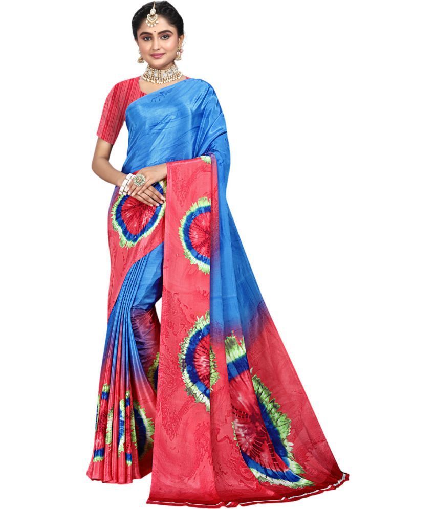     			KOMAL NX Pack of 1 Crepe Printed Saree With Blouse Piece ( Multicolor )