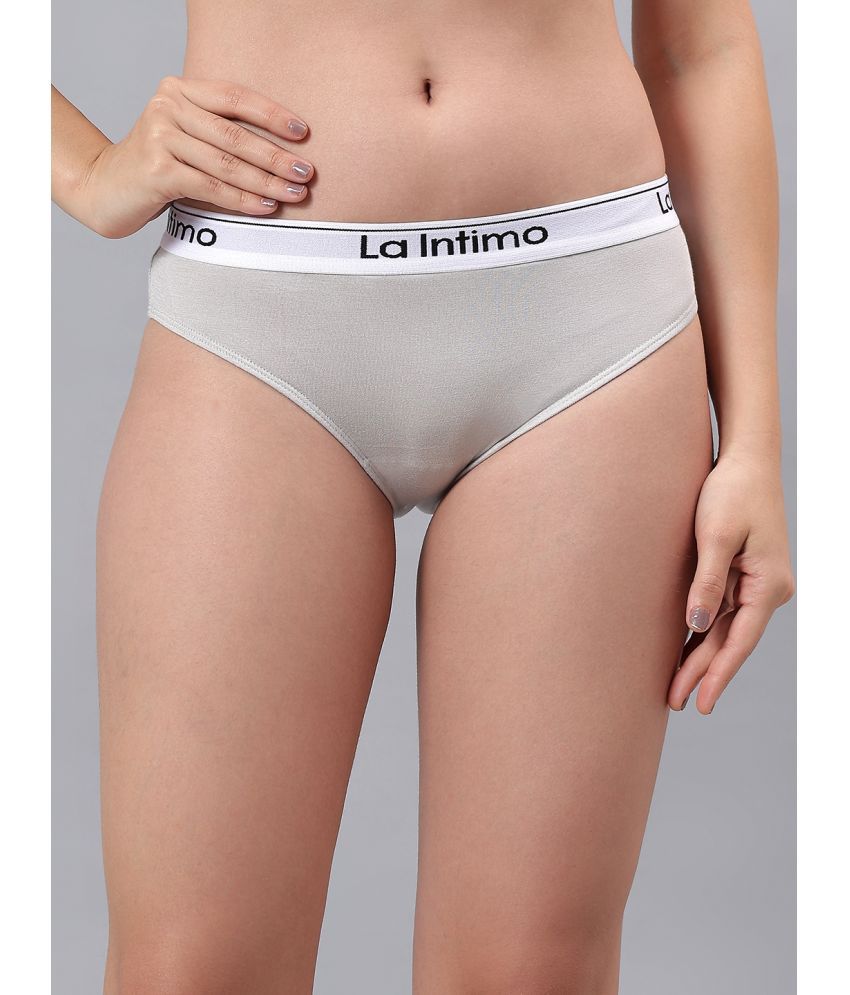     			La Intimo Pack of 1 Modal Briefs For Women ( Grey )