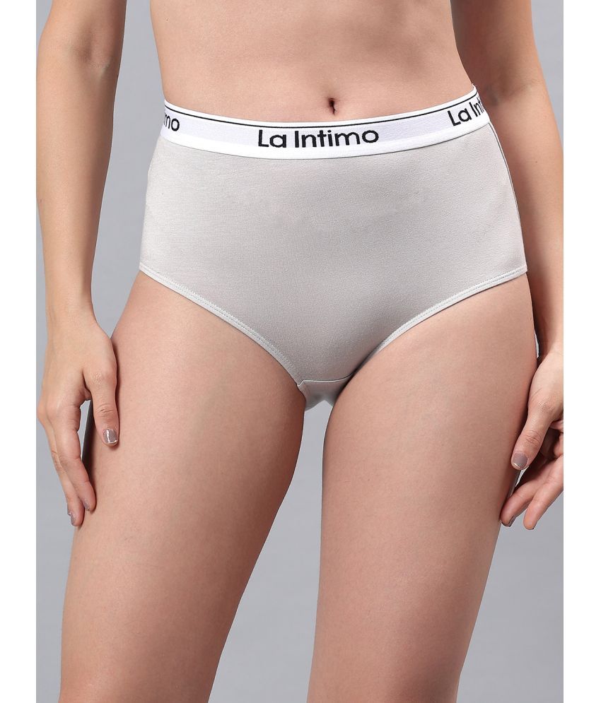     			La Intimo Pack of 1 Modal Briefs For Women ( Grey )