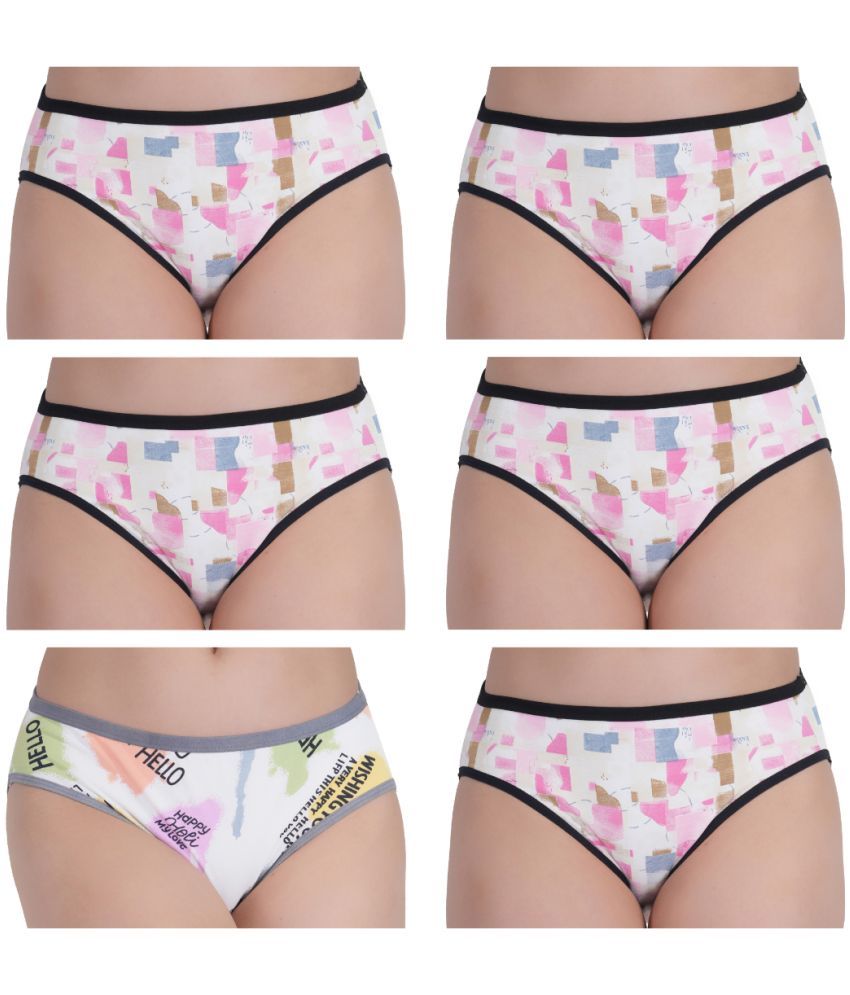     			Louis Craft Pack of 6 Cotton Bikini For Women ( Multicolor4 )