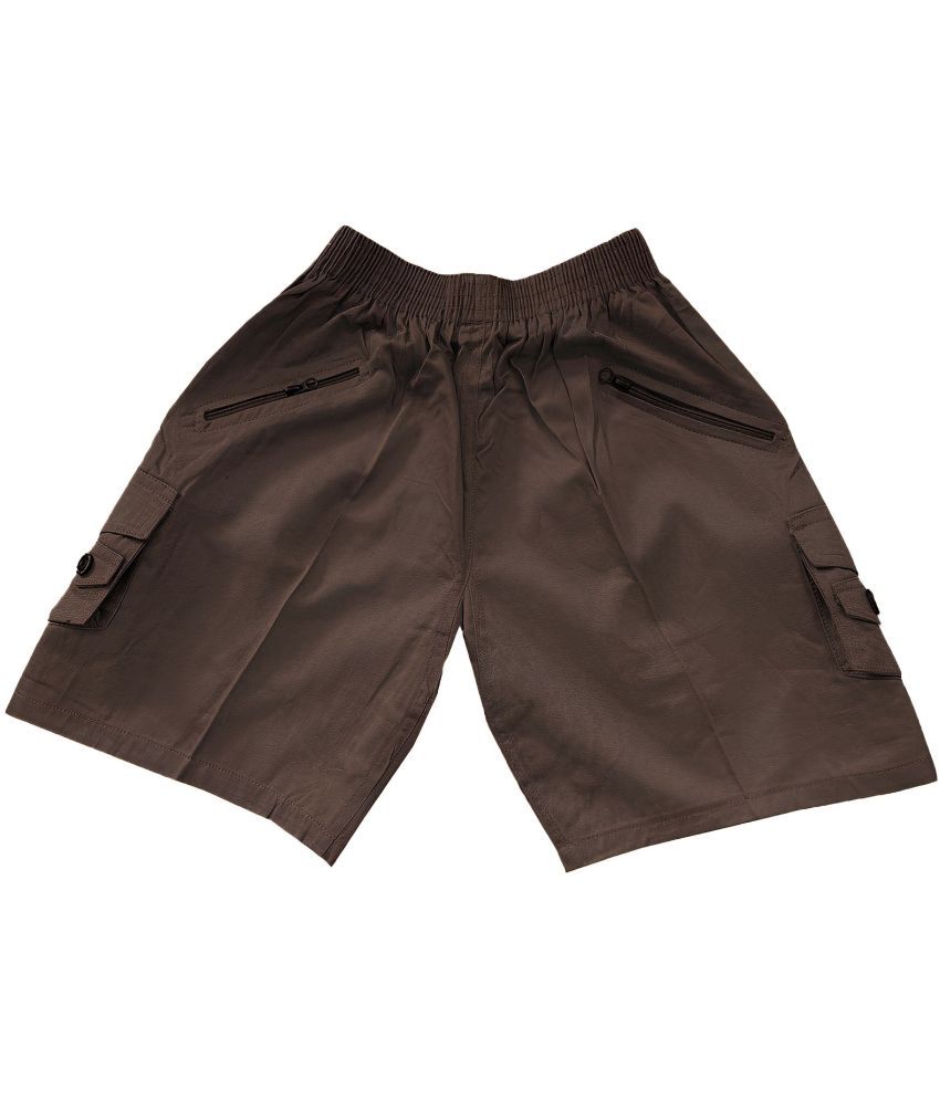     			Reoutlook Pack of 1 Polyester Shorts For Boys ( Brown )