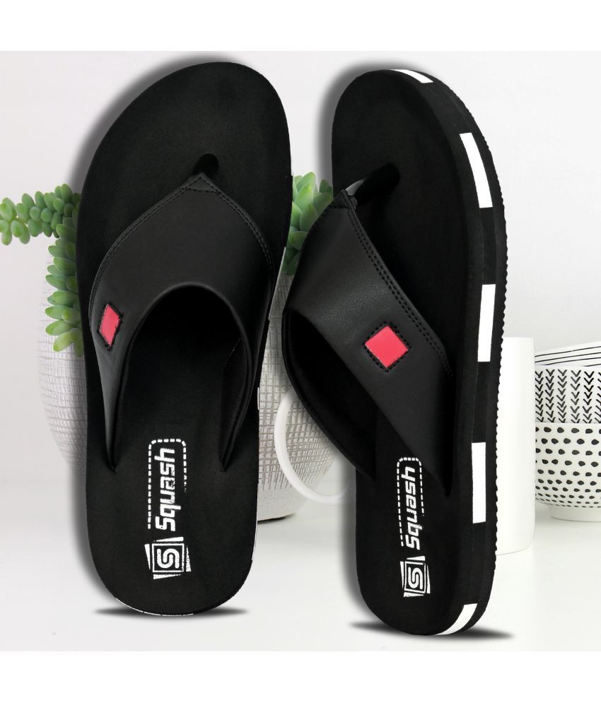     			Squash Black Men's Thong Flip Flop