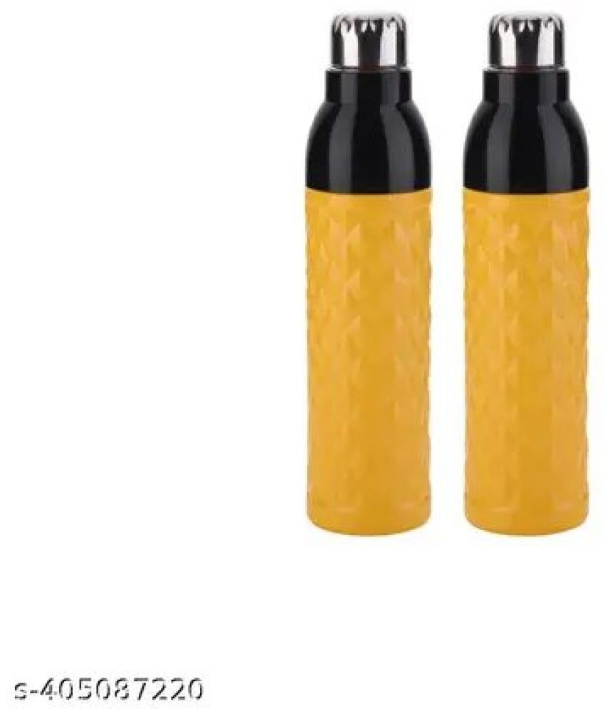     			Swaraa Kitchenware Yellow Plastic Water Bottle 1000 mL ( set of 2 )