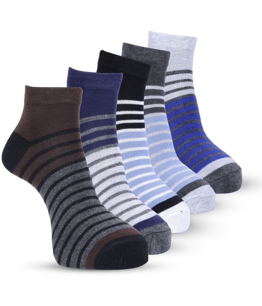     			Texfro Pack of 5 Men's 100% Organic Cotton Ankle Length Socks ( Multicolor )