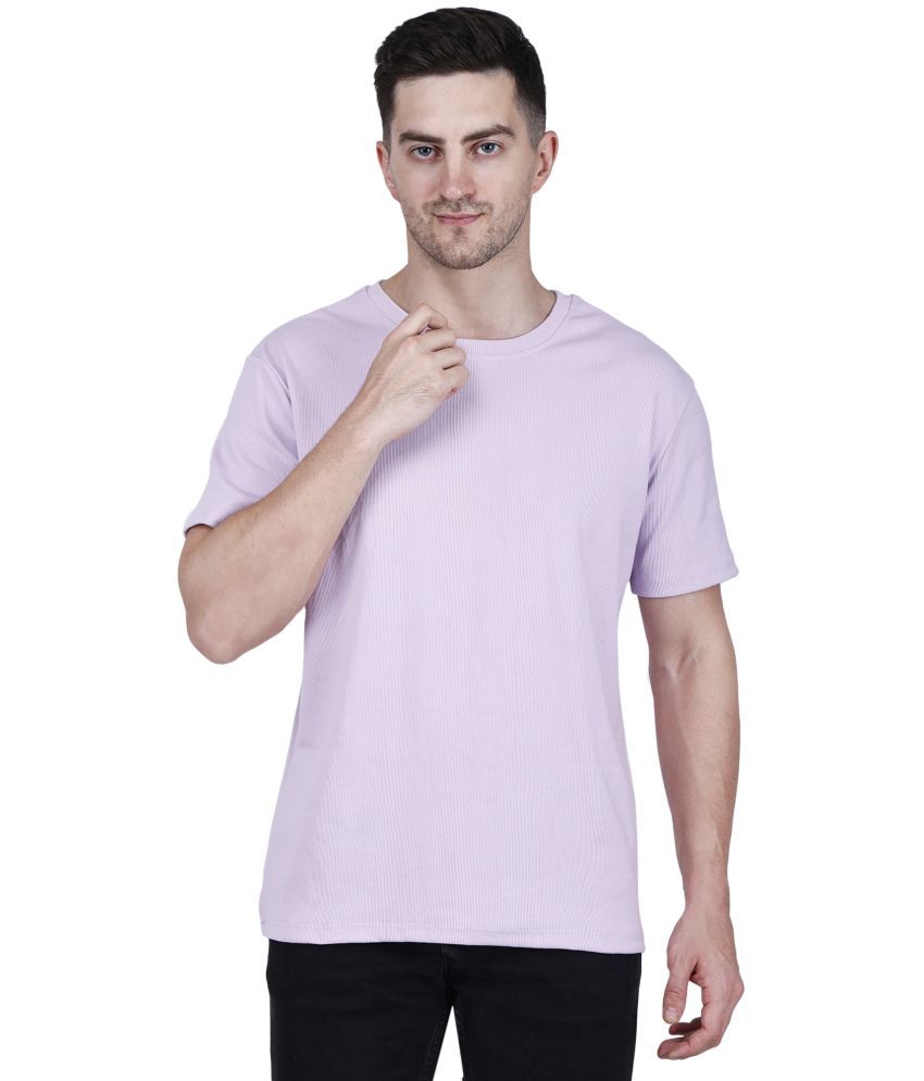     			life dream Cotton Blend Regular Fit Solid Half Sleeves Men's Round T-Shirt - Lavender ( Pack of 1 )