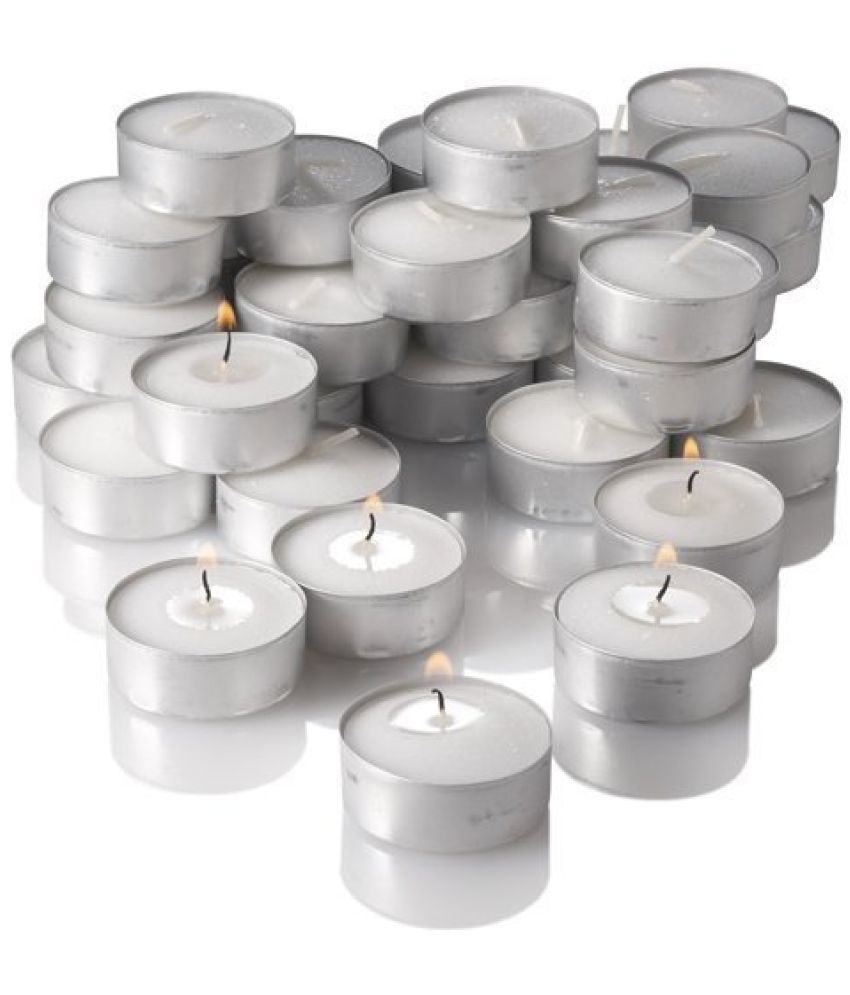     			AG White Wax Tea Light Candle 5 cm ( Pack of 1 )