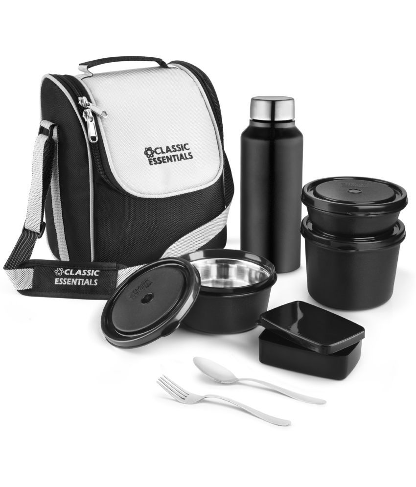     			Classic Essentials Supreme lunch box with Bottle Stainless Steel Insulated Lunch Box 4 - Container ( Pack of 5 )