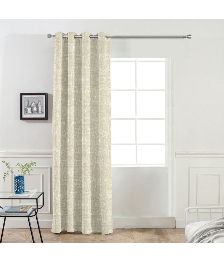     			DIVINE CASA Textured Room Darkening Eyelet Curtain 7 ft ( Pack of 1 ) - Beige