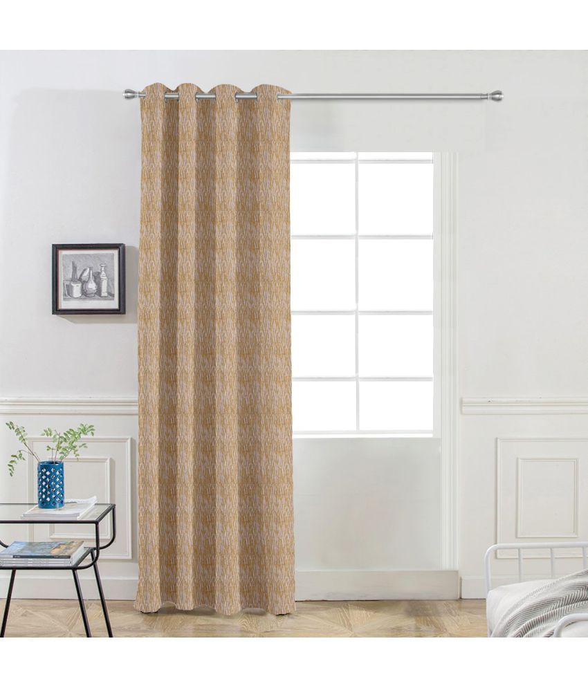     			DIVINE CASA Textured Room Darkening Eyelet Curtain 7 ft ( Pack of 1 ) - Beige