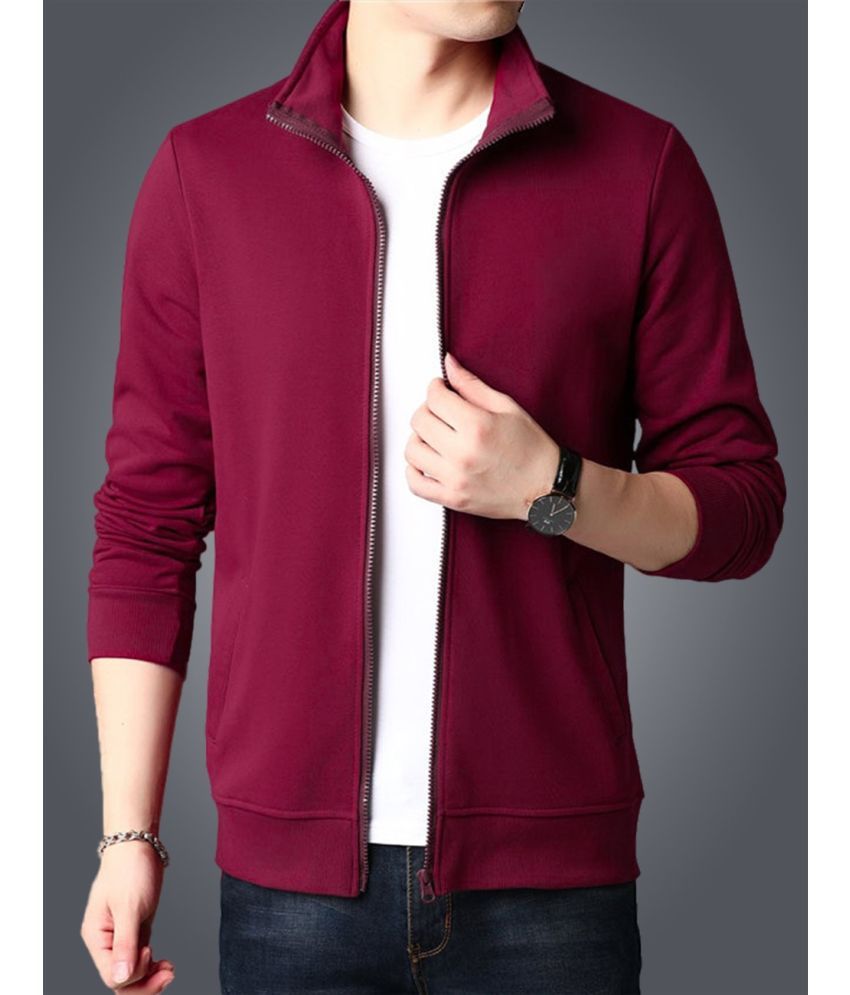     			Eyebogler Cotton Blend Polo Collar Men's Sweatshirt - Maroon ( Pack of 1 )