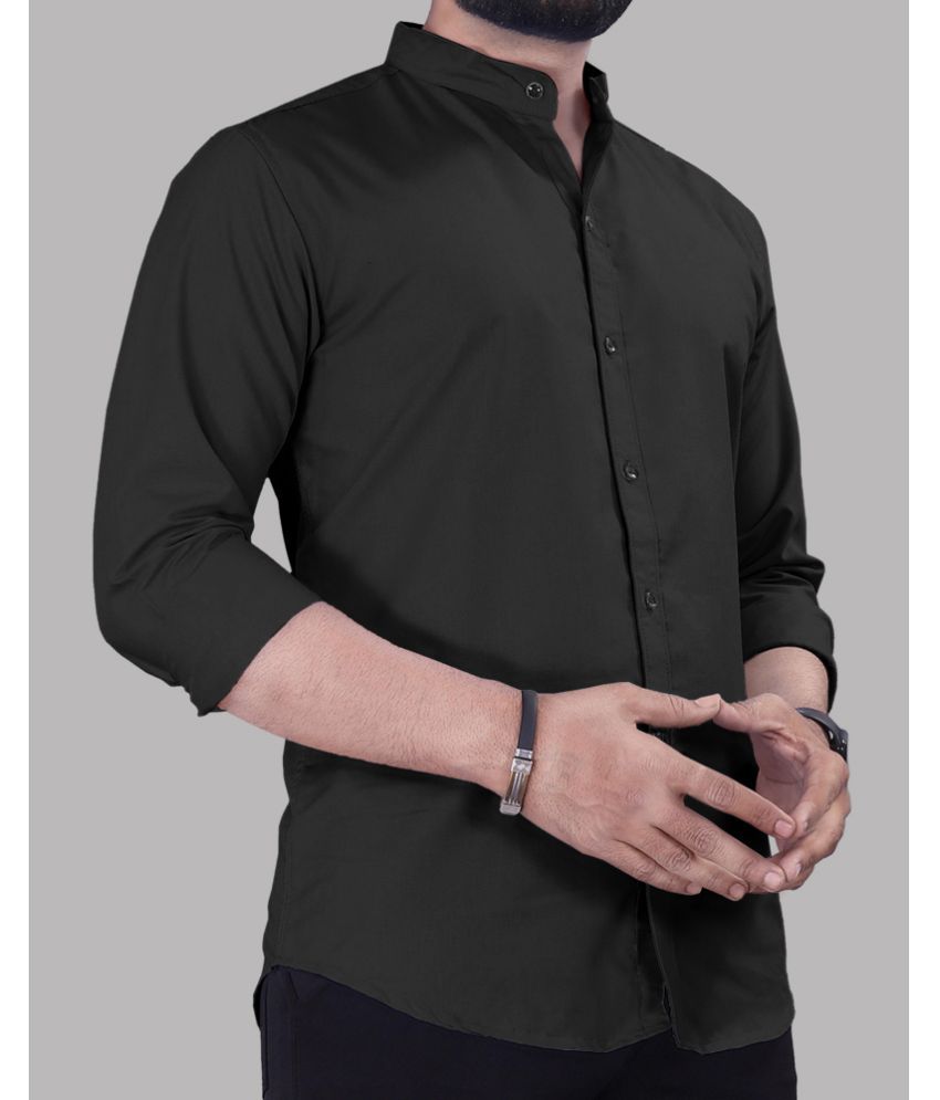     			Eyebogler Cotton Blend Regular Fit Solids Full Sleeves Men's Casual Shirt - Black ( Pack of 1 )