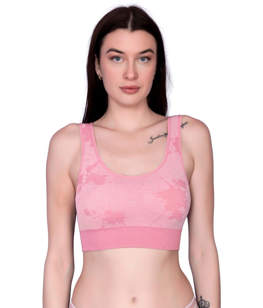     			Flenzy Pack of 1 Nylon Lightly Padded Everyday Bra For Women ( Pink )