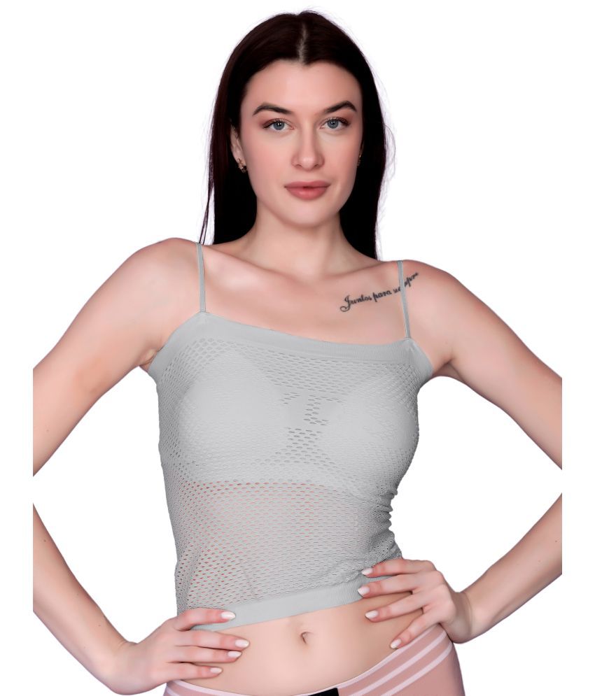     			Flenzy Pack of 1 Nylon Lightly Padded Cami bra For Women ( Dark Grey )