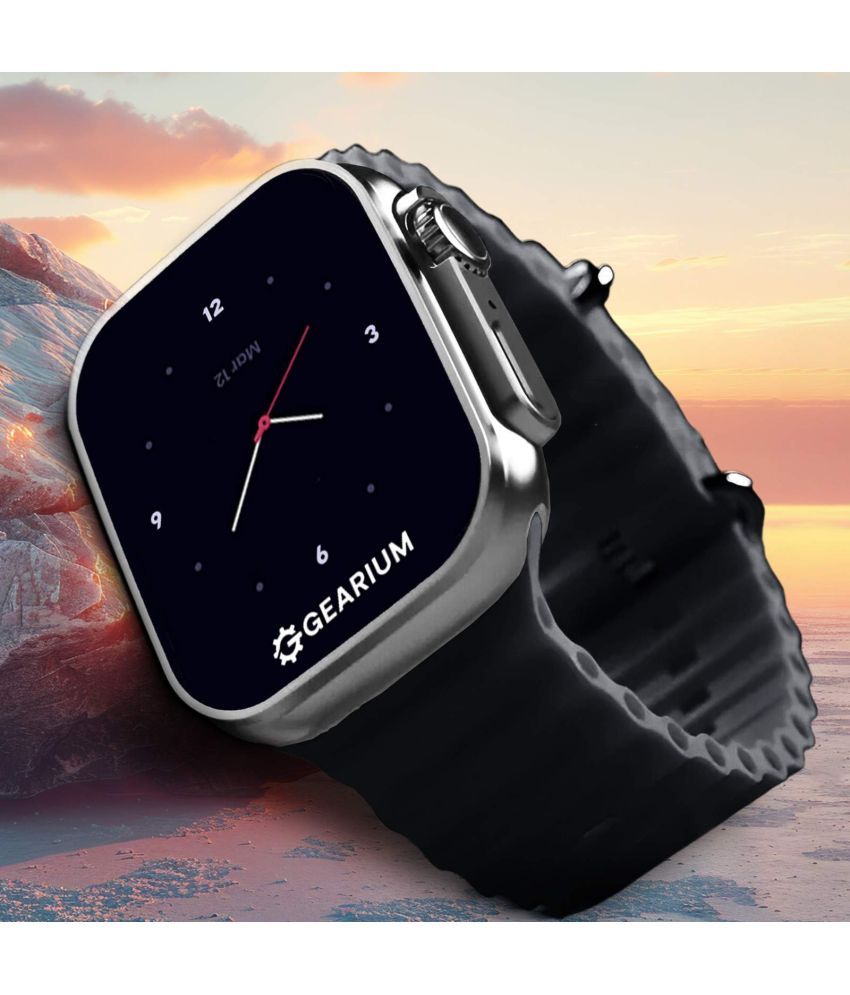     			GEARIUM AMOLED BT Calling Smart Watch with Silicone Strap Upto 1-2 days Backup ( Black )