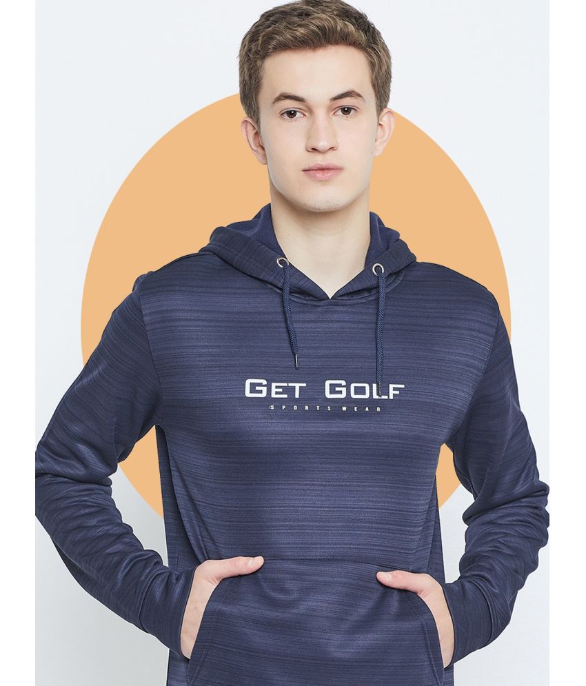     			GET GOLF Cotton Blend Hooded Men's Sweatshirt - Navy Blue ( Pack of 1 )