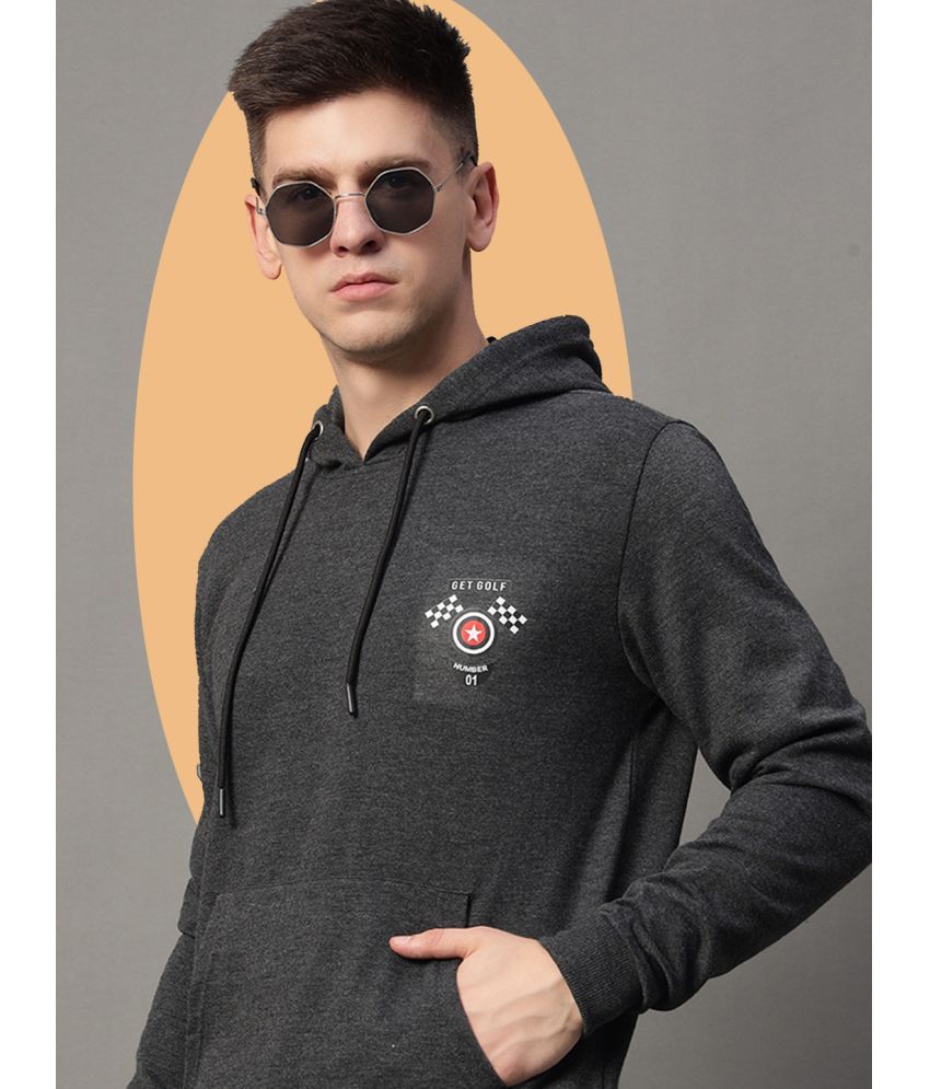     			GET GOLF Cotton Blend Hooded Men's Sweatshirt - Grey ( Pack of 1 )