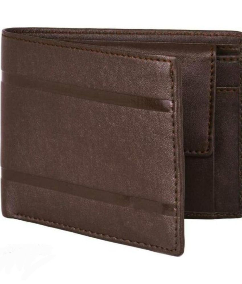     			HRFSTAR 100% Leather Solid Men's Regular Wallet With 5 Slots For Card ( Brown , Pack of 1 )