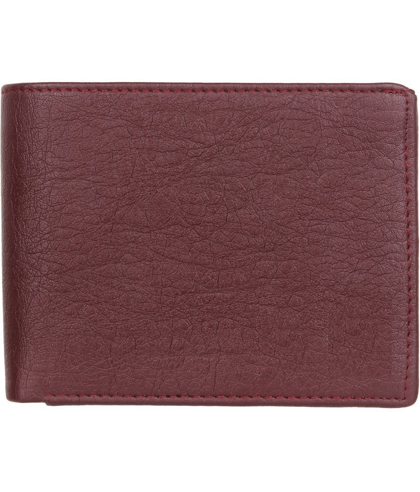     			HRFSTAR PU Self Design Men's Regular Wallet With More Than 10 Slots For Card ( Brown , Pack of 1 )