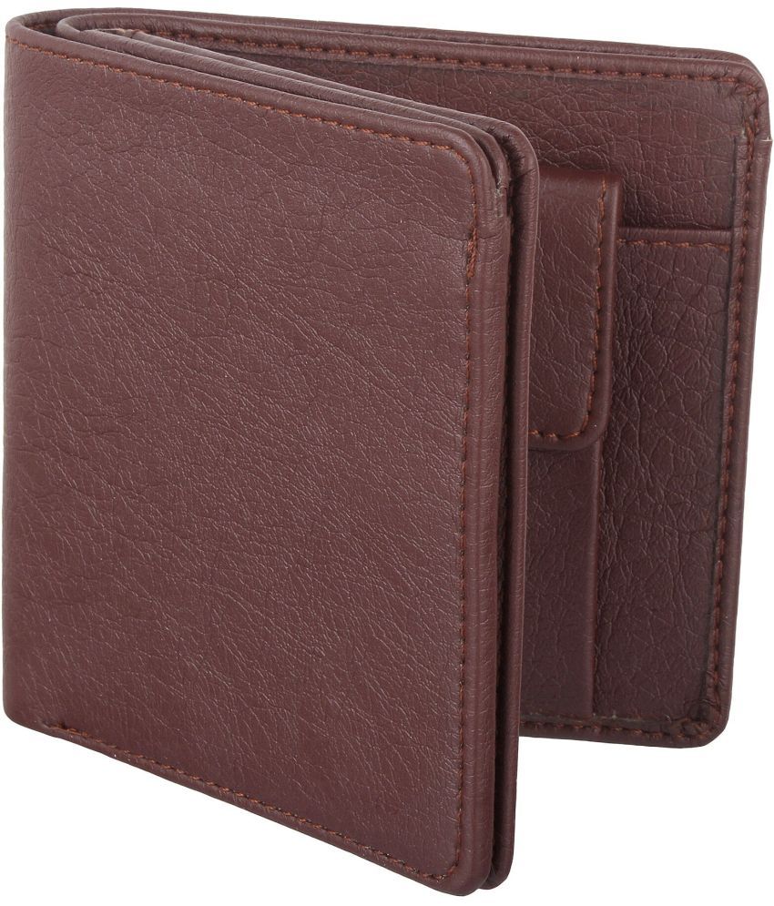     			HRFSTAR PU Solid Men's Regular Wallet With 6 Slots For Card ( Brown , Pack of 1 )