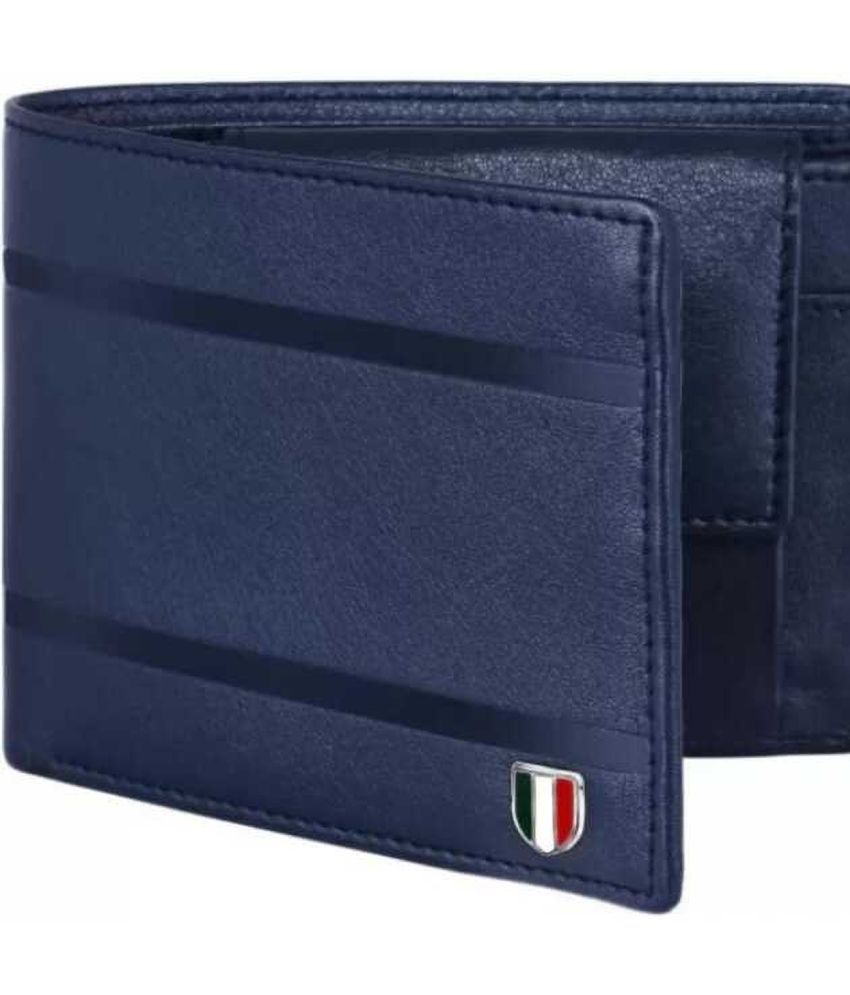     			HRFSTAR PU Solid Men's Regular Wallet With 4 Slots For Card ( Blue , Pack of 1 )