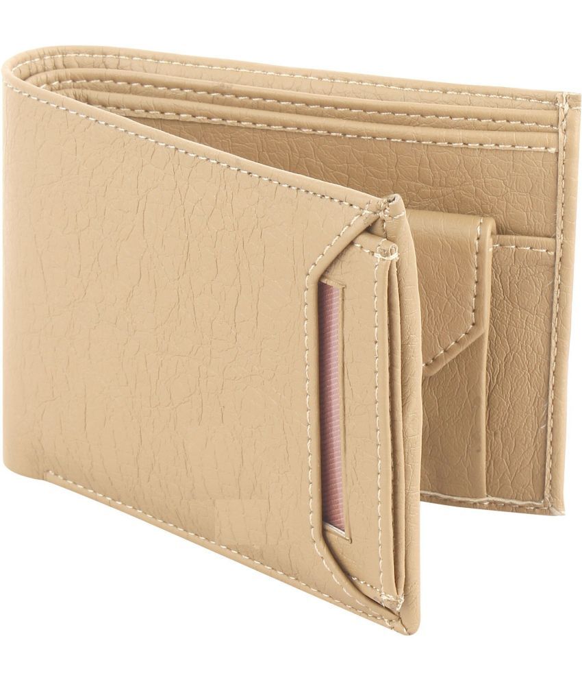     			HRFSTAR PU Solid Men's Regular Wallet With 5 Slots For Card ( Beige , Pack of 1 )