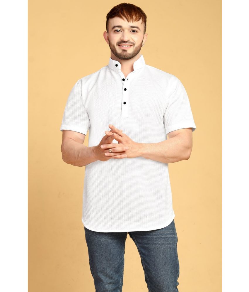     			IQIVLI Cotton Flex Regular Fit Solids Half Sleeves Men's Casual Shirt - White ( Pack of 1 )