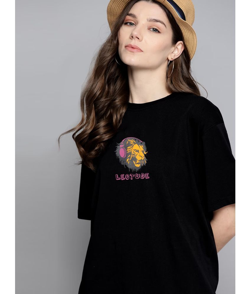     			Leotude Pack of 1 Cotton Blend Women's T-Shirt ( Black )