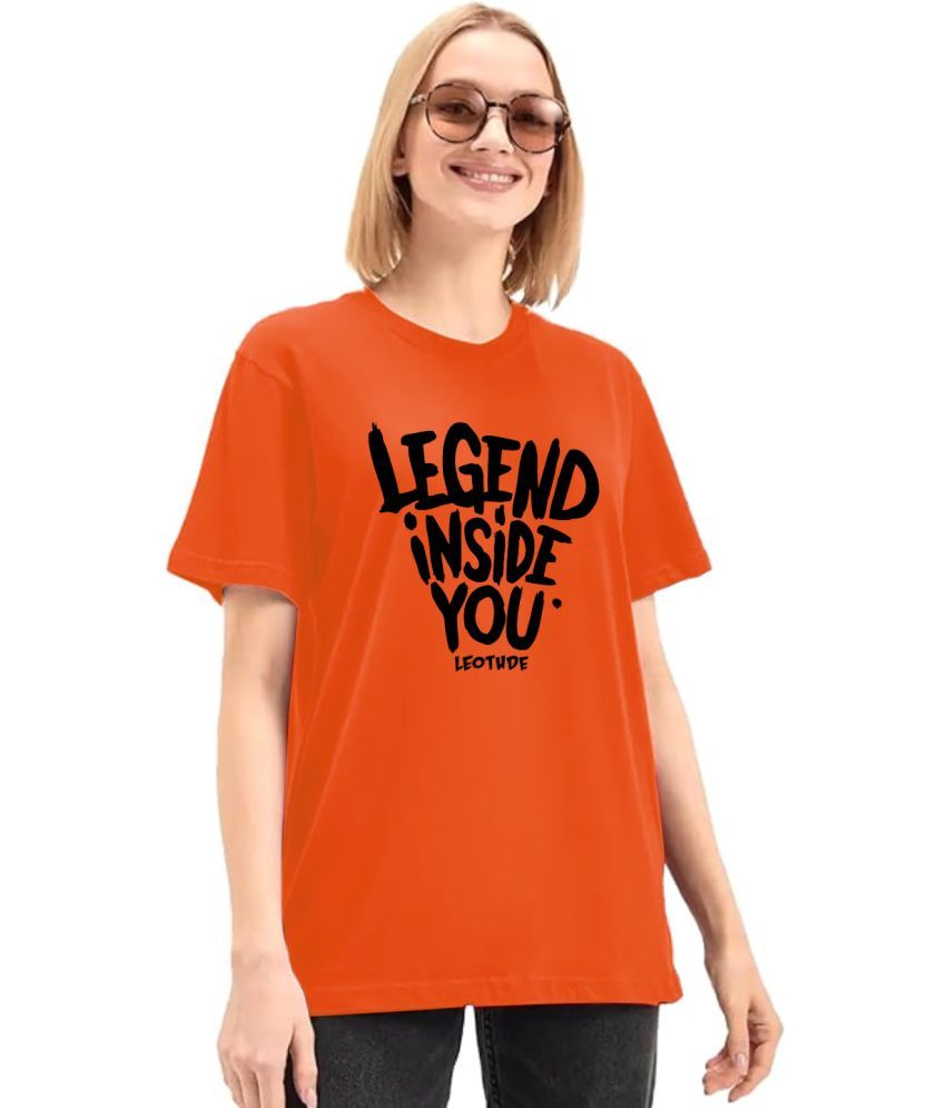     			Leotude Pack of 1 Cotton Blend Women's T-Shirt ( Orange )