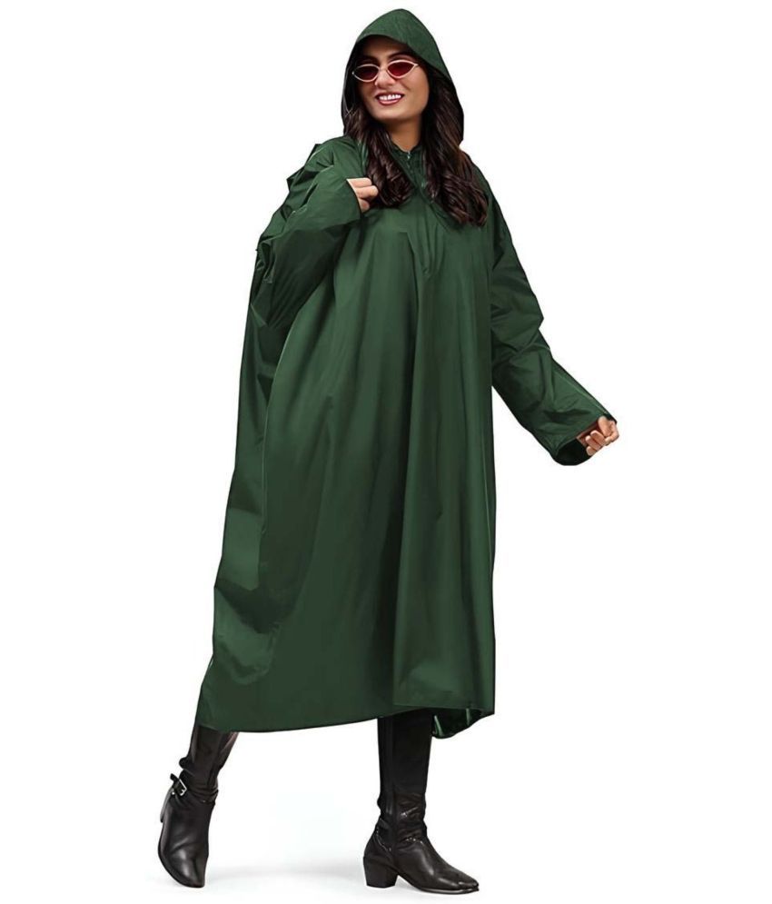     			MULTIWA Nylon Long Raincoat - Green