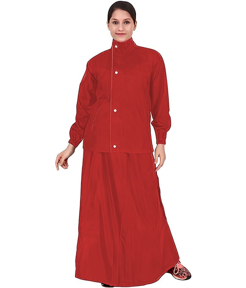     			MULTIWA Nylon Raincoat Set - Red