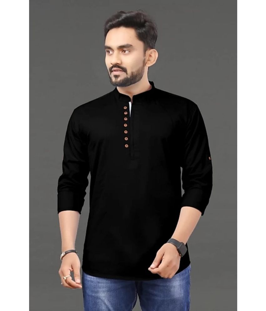     			Nofilter Black Cotton Blend Men's Regular Kurta ( Pack of 1 )