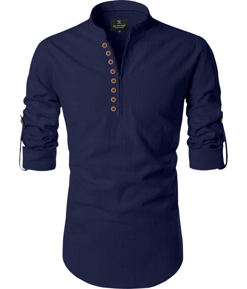     			Nofilter Blue Cotton Blend Men's Regular Kurta ( Pack of 1 )