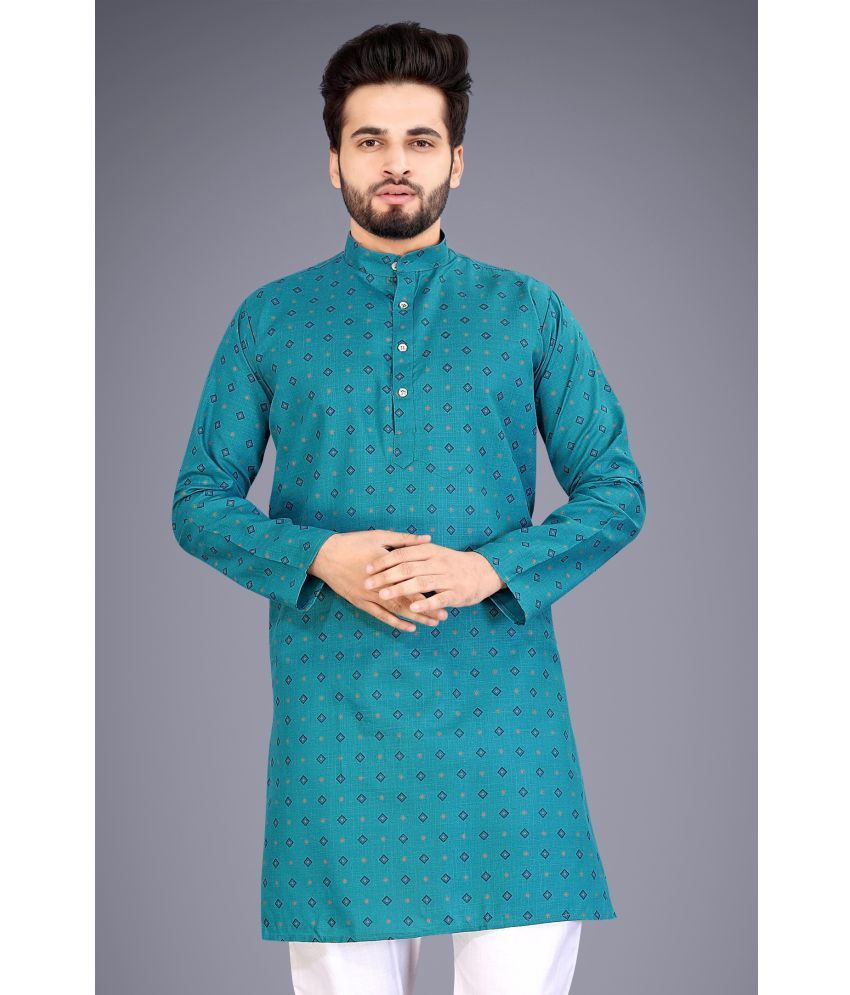     			Nofilter Green Cotton Blend Men's Regular Kurta ( Pack of 1 )