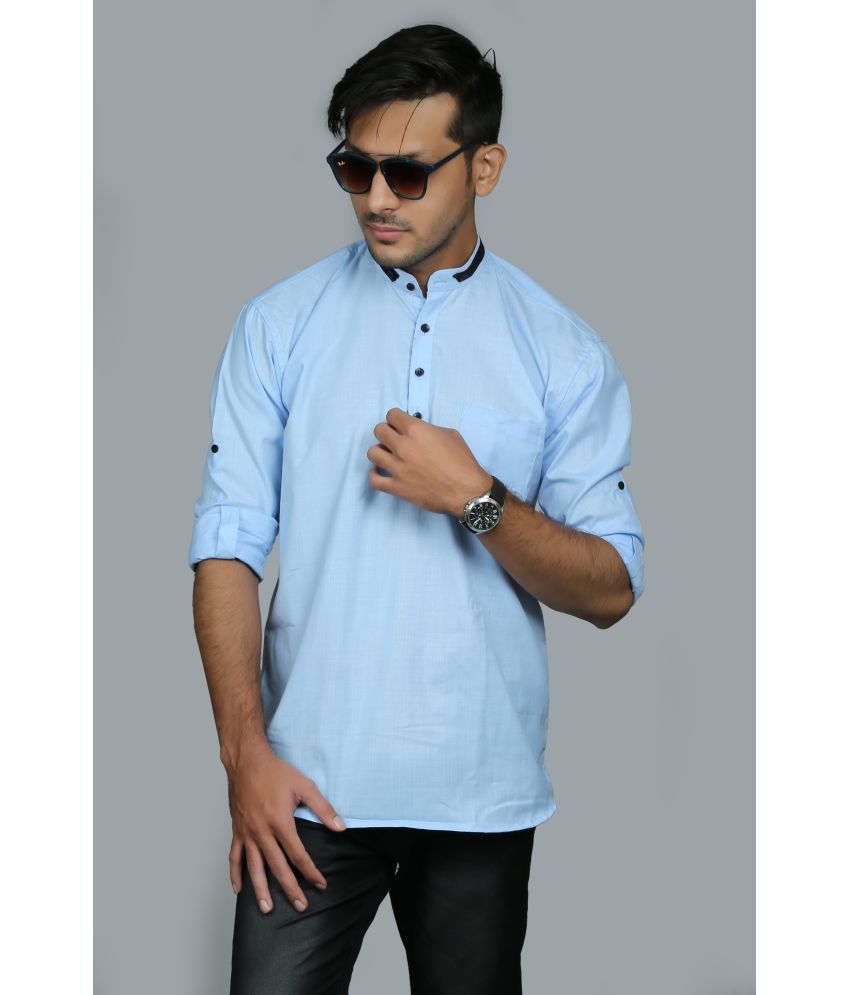     			Nofilter Light Blue Cotton Men's Regular Kurta ( Pack of 1 )