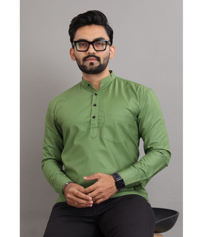     			Nofilter Light Green Cotton Blend Men's Regular Kurta ( Pack of 1 )