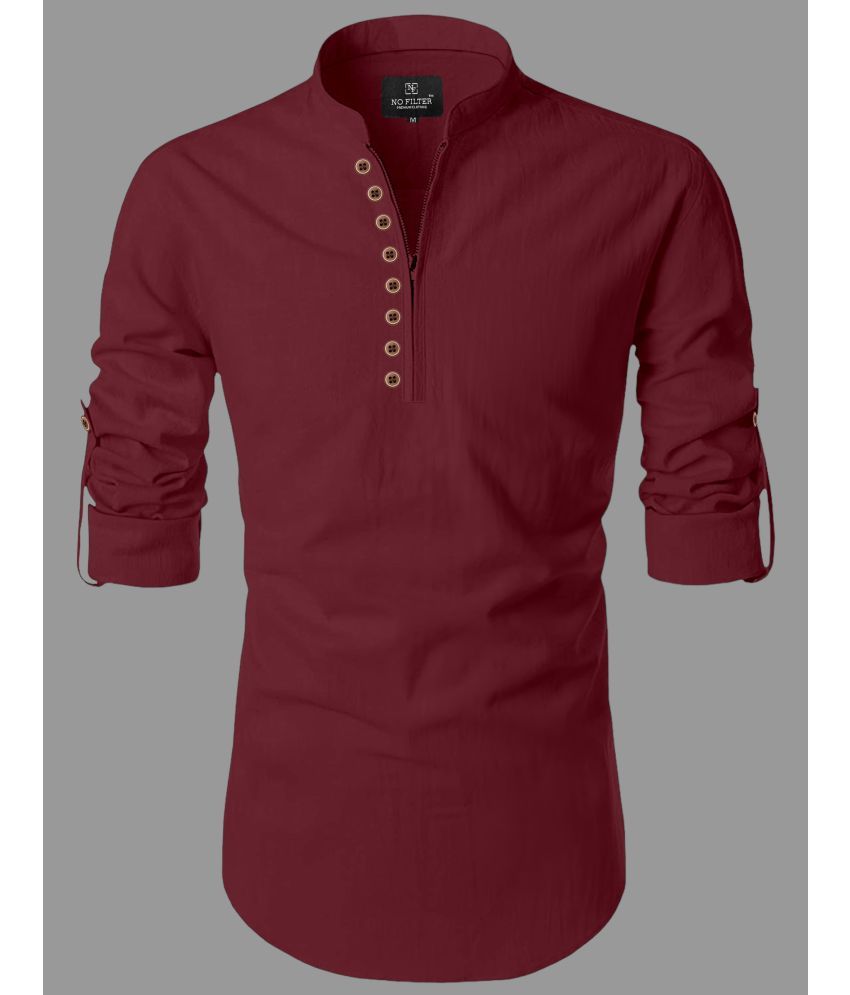     			Nofilter Maroon Cotton Blend Men's Regular Kurta ( Pack of 1 )