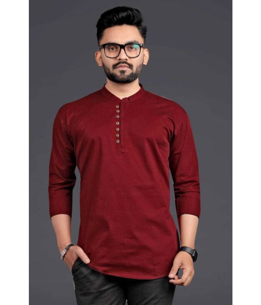     			Nofilter Red Cotton Blend Men's Regular Kurta ( Pack of 1 )