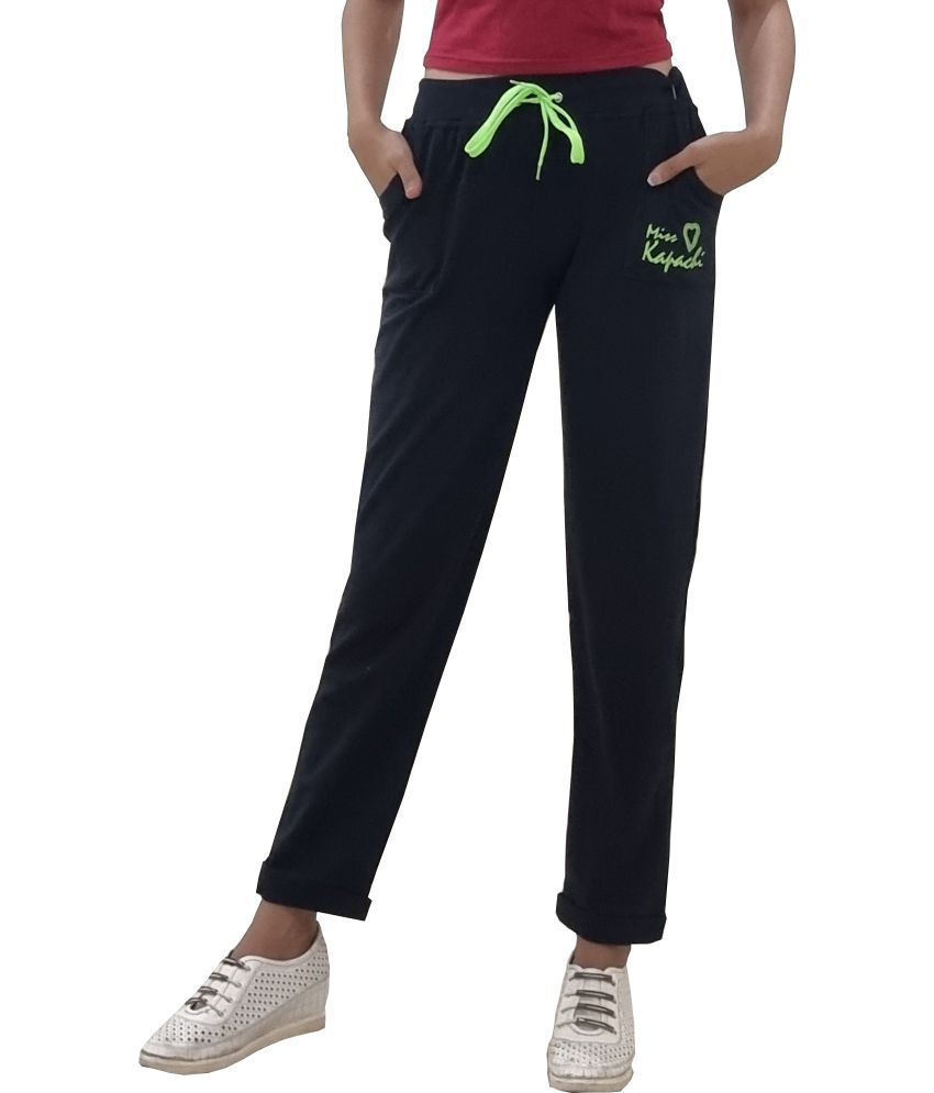     			Reoutlook Black Cotton Blend Women's Yoga Trackpants ( Pack of 1 )