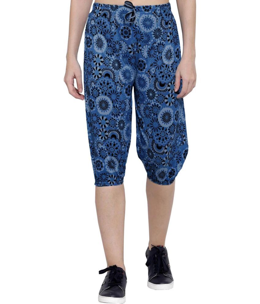     			Reoutlook Cotton Capris - Blue