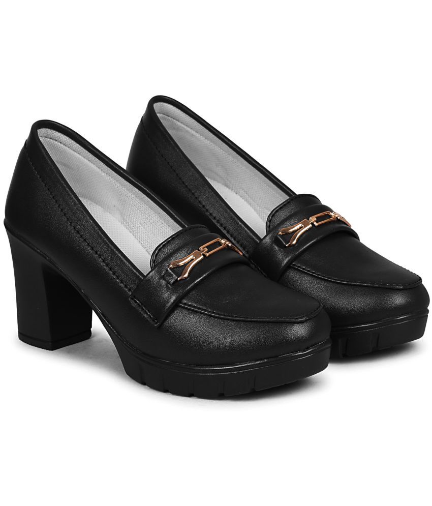     			Saheb Black Women's Slip On Heels