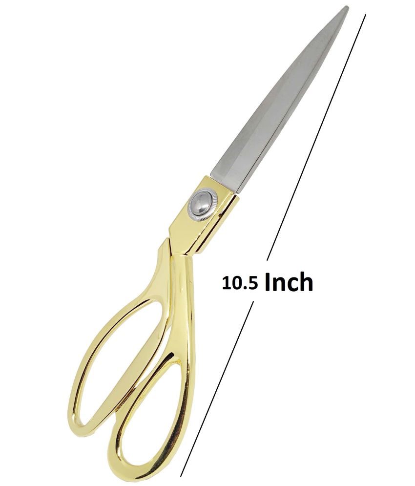     			Unikkus Professional Golden handle Tailor Cloth cutting and multipurpose stainless steel scissor (Kainchi, Kaichi), Size 10.5 Inch