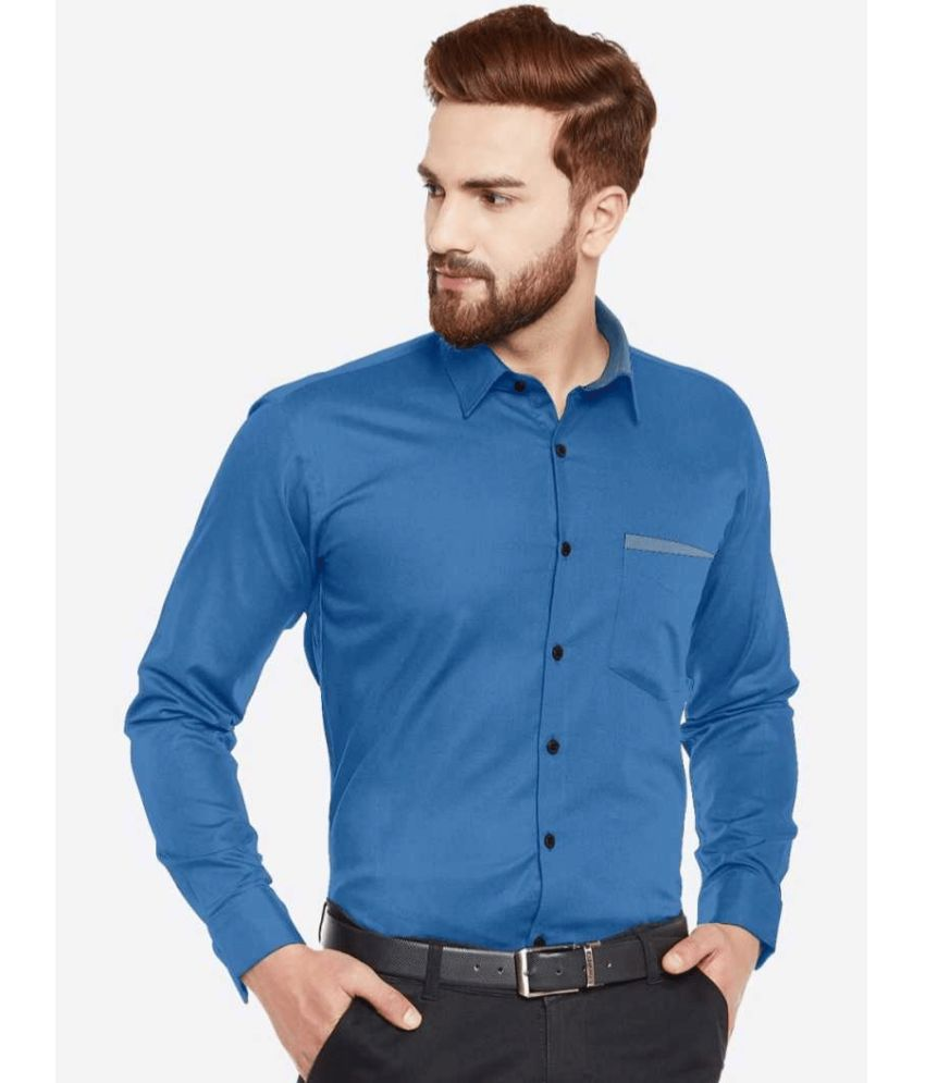     			VERTUSY Cotton Blend Regular Fit Solids Full Sleeves Men's Casual Shirt - Aqua Blue ( Pack of 1 )