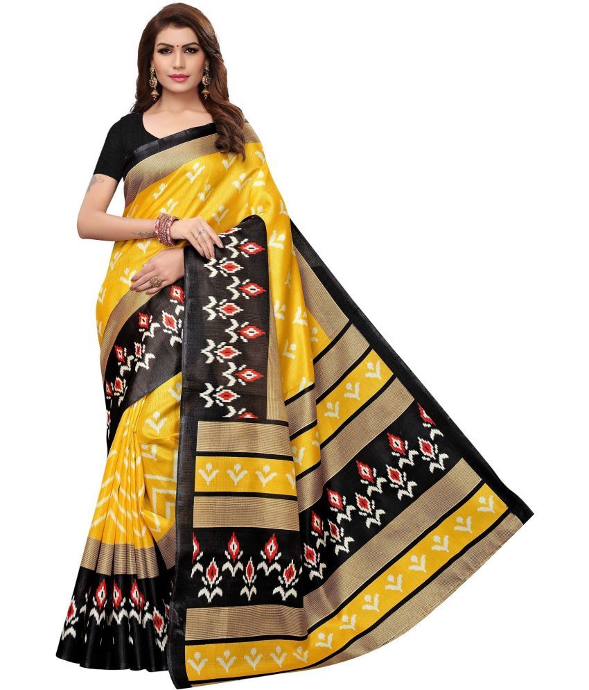     			Yashika Pack of 1 Art Silk Printed Saree With Blouse Piece ( Yellow )