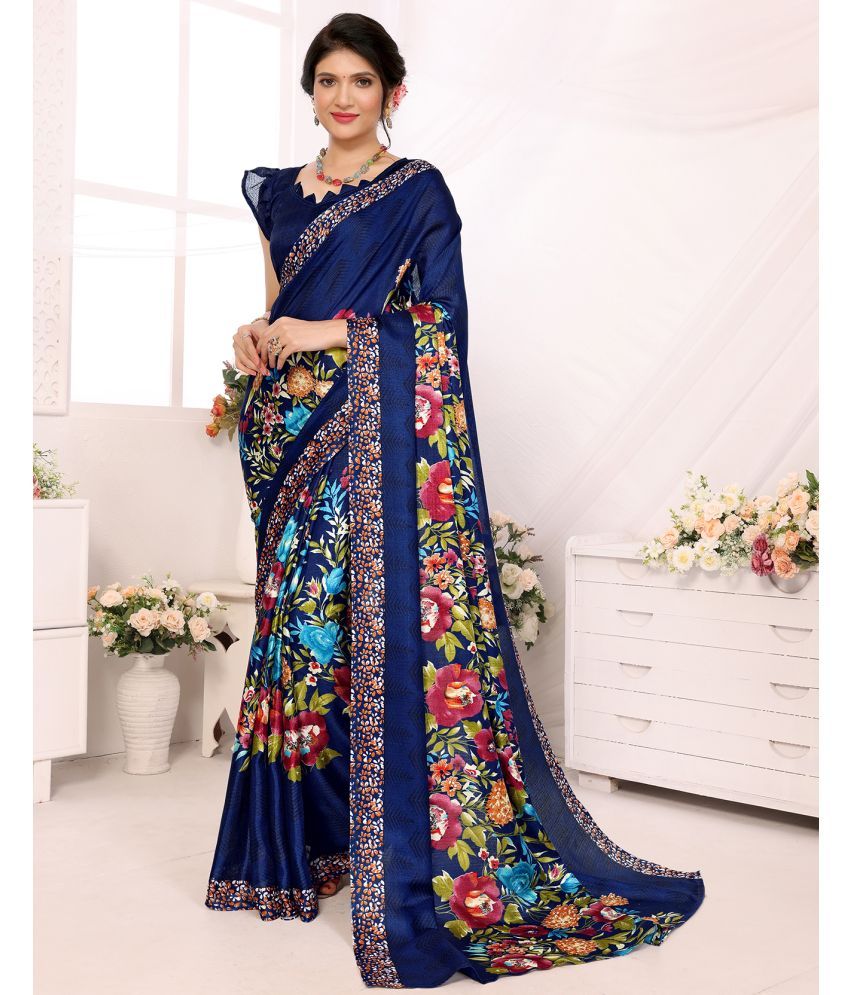     			Yashika Pack of 1 Art Silk Printed Saree With Blouse Piece ( Blue )