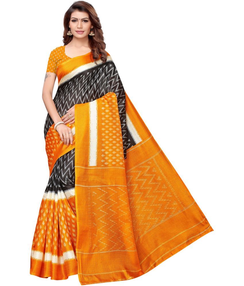     			Yashika Pack of 1 Art Silk Printed Saree With Blouse Piece ( Mustard )