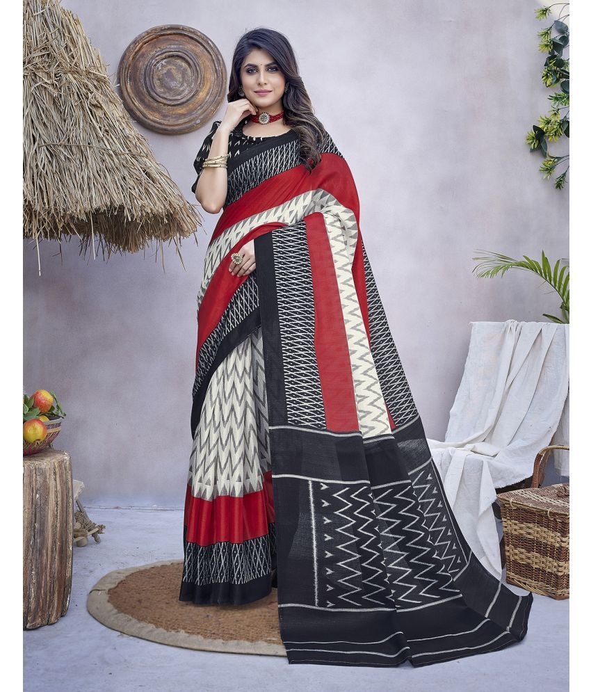     			Yashika Pack of 1 Art Silk Printed Saree With Blouse Piece ( Black )