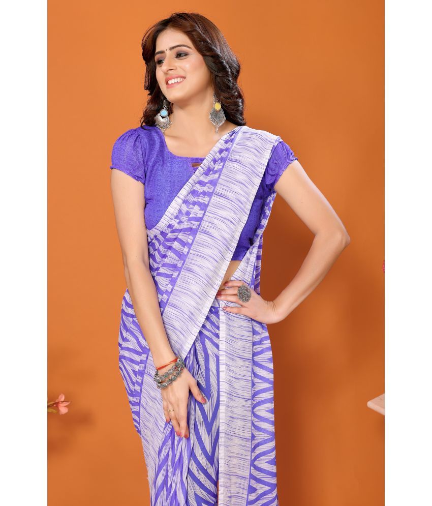     			Yashika Pack of 1 Georgette Printed Saree With Blouse Piece ( Purple )